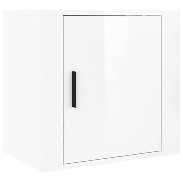 vidaXL Wand-Nachttisch Hochglanz-Weiß 50x30x47 cm