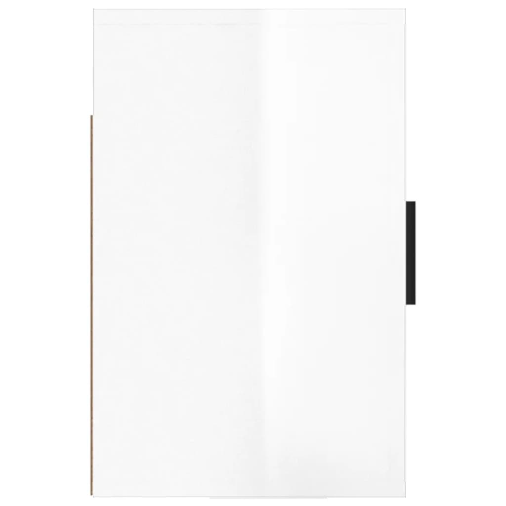 vidaXL Table de chevet murale blanc brillant 50x30x47 cm