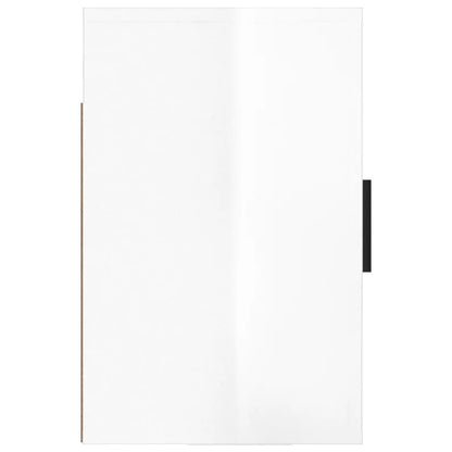 vidaXL Table de chevet murale blanc brillant 50x30x47 cm