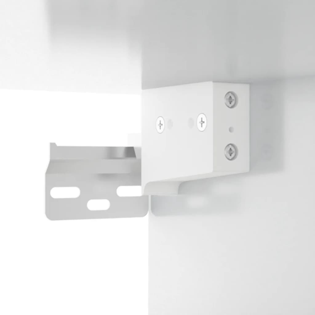 vidaXL Table de chevet murale blanc brillant 50x30x47 cm