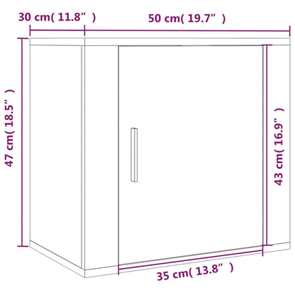 vidaXL Wand-Nachttische 2 Stk. Hochglanz-Weiß 50x30x47 cm