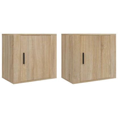 vidaXL Wand-Nachttische 2 Stk. Sonoma-Eiche 50x30x47 cm