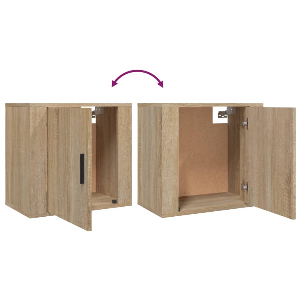 vidaXL Wand-Nachttische 2 Stk. Sonoma-Eiche 50x30x47 cm
