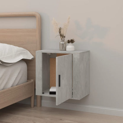 vidaXL Table de chevet murale gris béton 50x30x47 cm