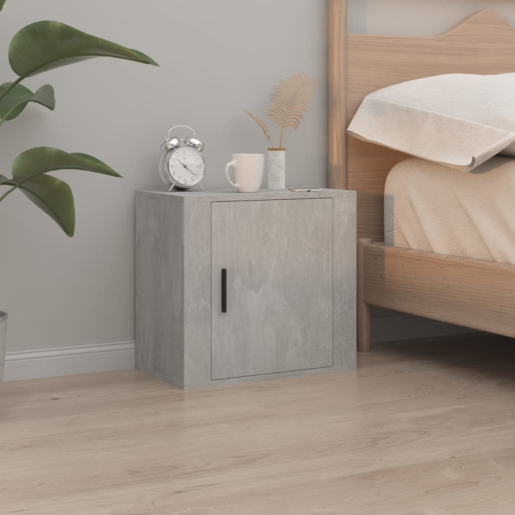 vidaXL Table de chevet murale gris béton 50x30x47 cm