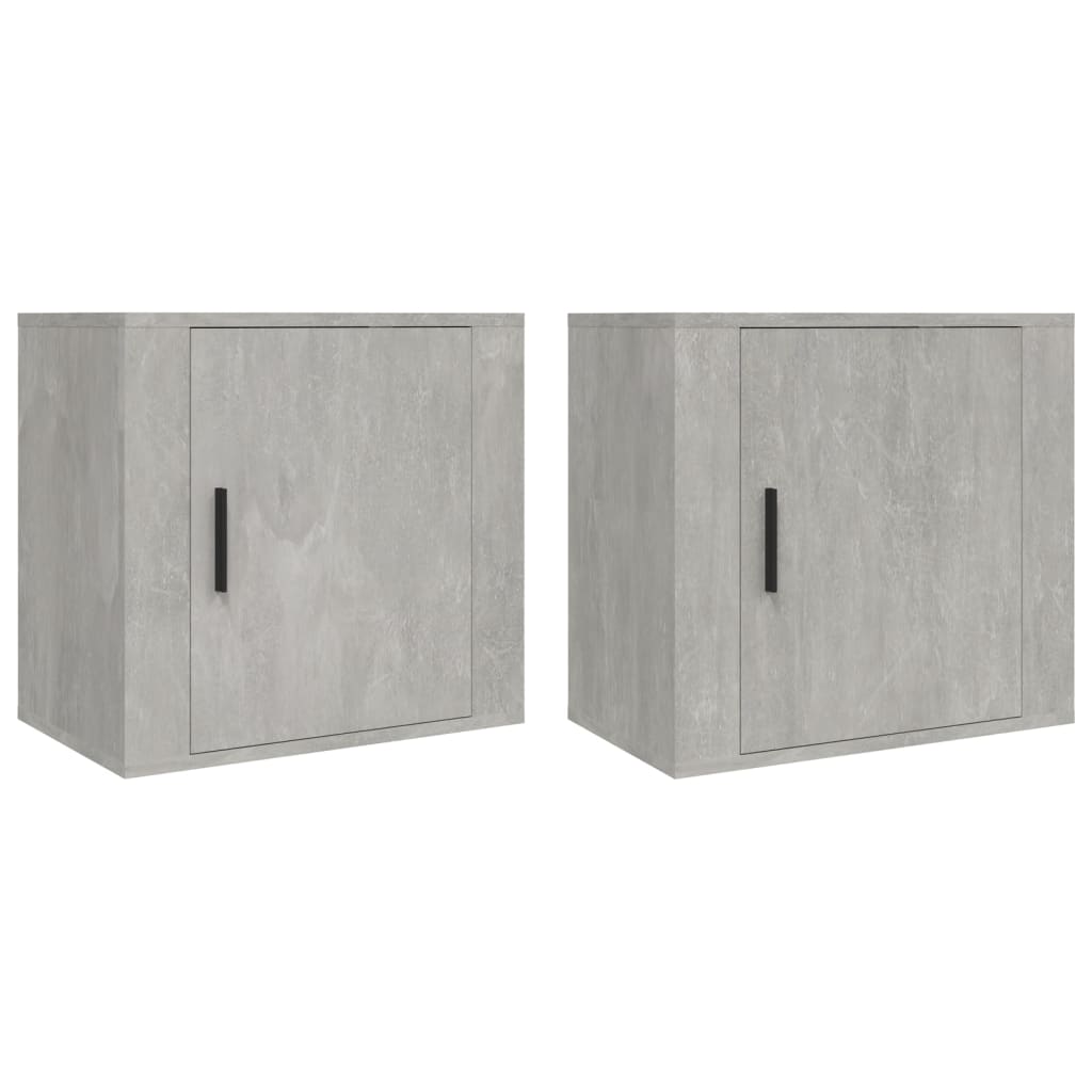 vidaXL Wand-Nachttische 2 Stk. Betongrau 50x30x47 cm