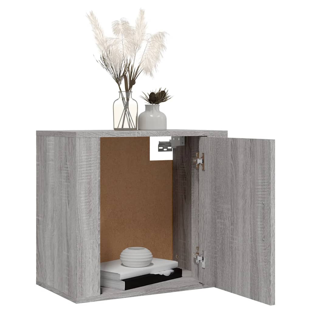 vidaXL Table de chevet murale grise Sonoma 50x30x47 cm