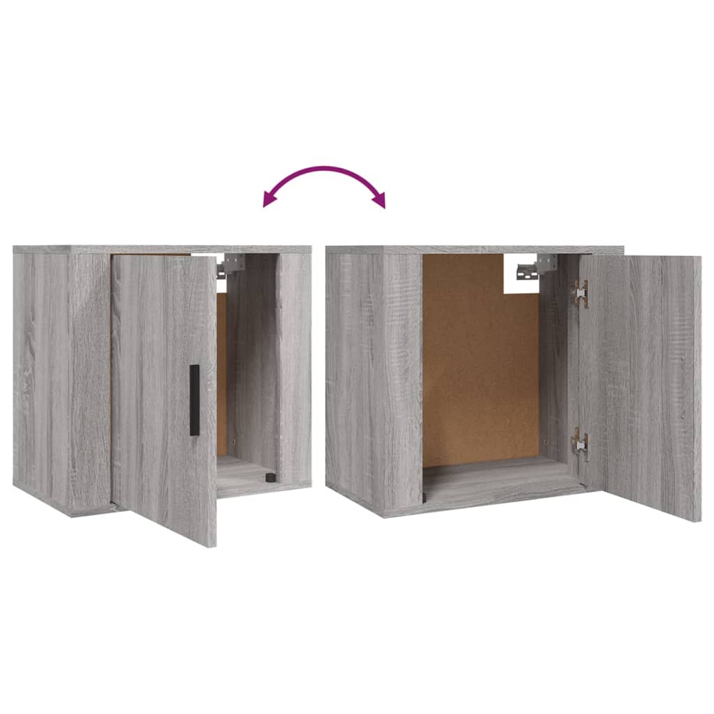 vidaXL Tables de chevet murales 2 pcs Gris Sonoma 50x30x47 cm