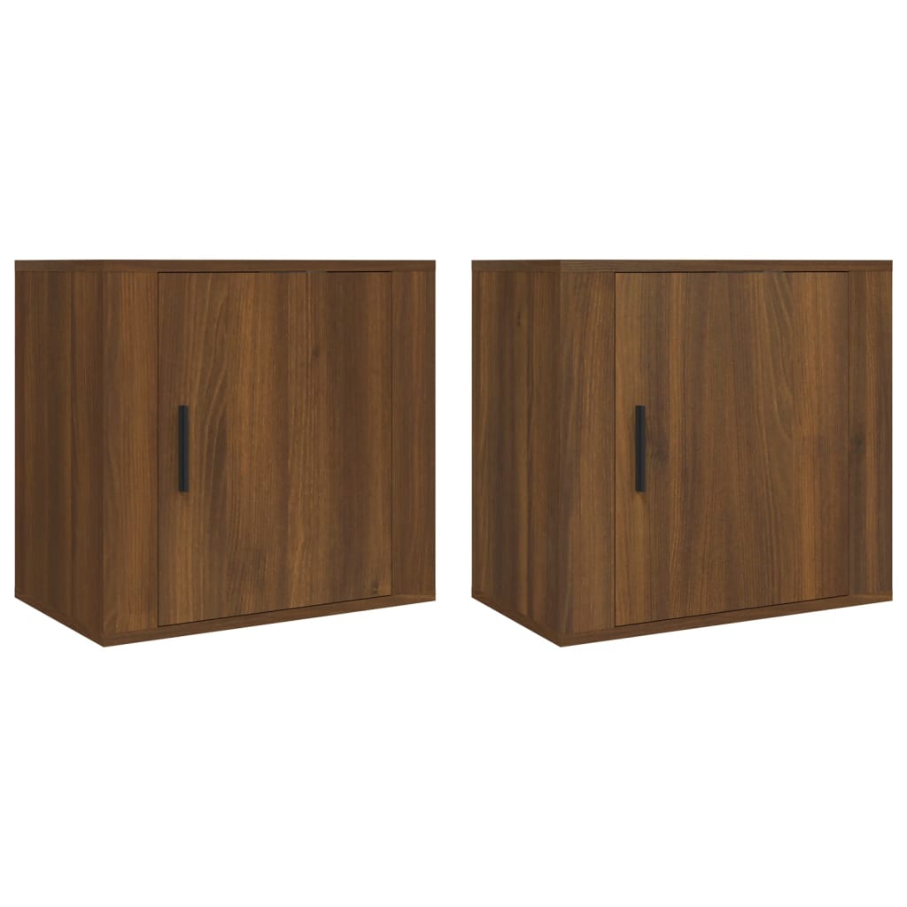 vidaXL Tables de chevet murales 2 pcs Aspect chêne marron 50x30x47 cm