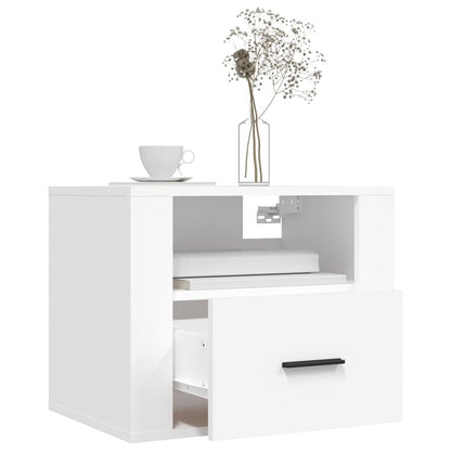 vidaXL Table de chevet murale Blanc 50x36x40 cm