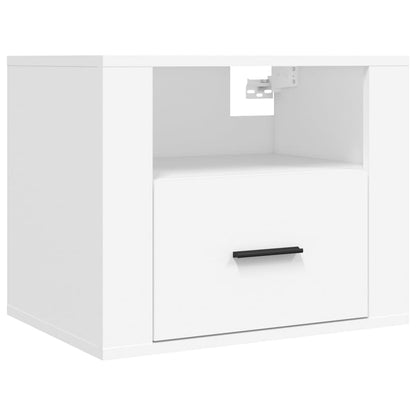 vidaXL Tables de chevet murales 2 pcs Blanc 50x36x40 cm