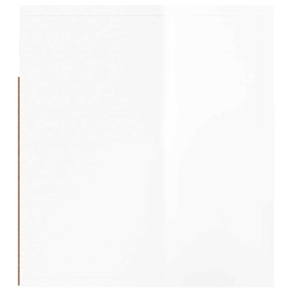 vidaXL Table de chevet murale blanc brillant 50x36x40 cm