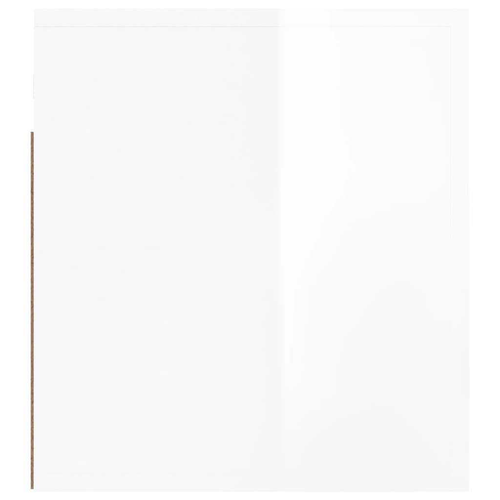 vidaXL Wand-Nachttische 2 Stk. Hochglanz-Weiß 50x36x40 cm
