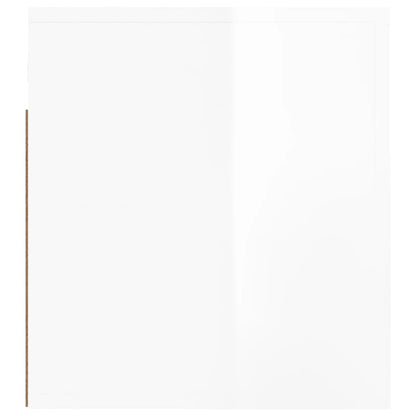 vidaXL Wand-Nachttische 2 Stk. Hochglanz-Weiß 50x36x40 cm
