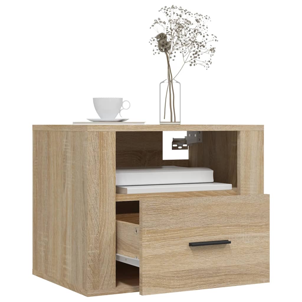 vidaXL Wand-Nachttisch Sonoma-Eiche 50x36x40 cm