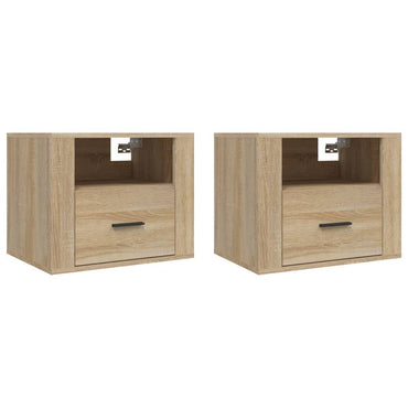 vidaXL Wand-Nachttische 2 Stk. Sonoma-Eiche 50x36x40 cm