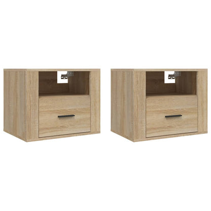 vidaXL Wand-Nachttische 2 Stk. Sonoma-Eiche 50x36x40 cm
