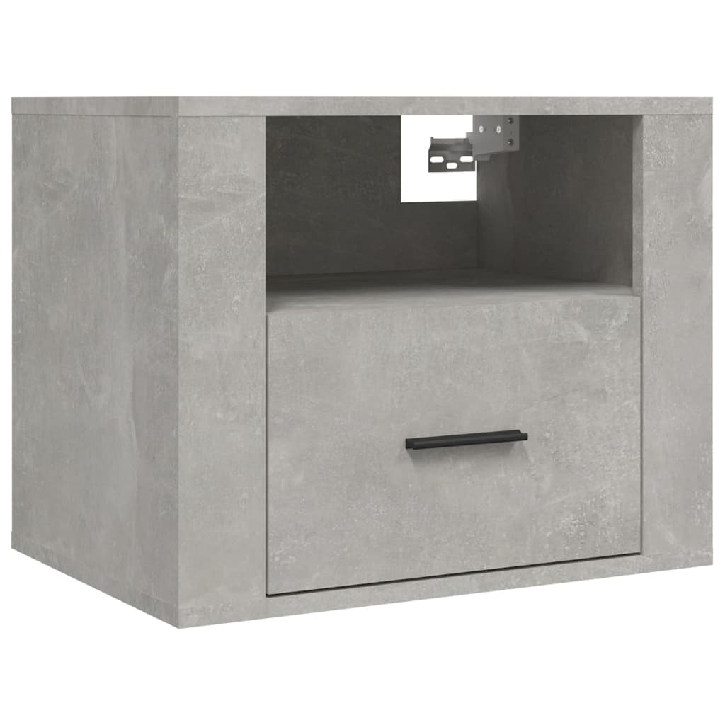 vidaXL Table de chevet murale gris béton 50x36x40 cm