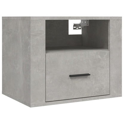 vidaXL Table de chevet murale gris béton 50x36x40 cm
