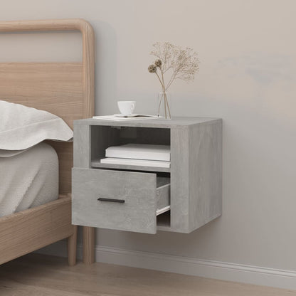 vidaXL Table de chevet murale gris béton 50x36x40 cm