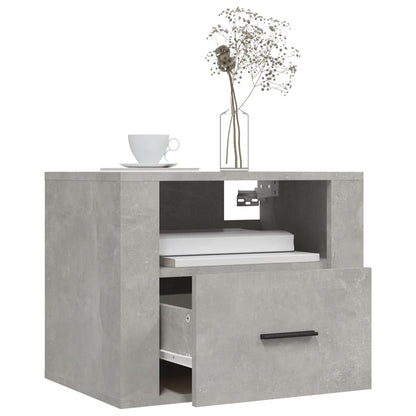 vidaXL Table de chevet murale gris béton 50x36x40 cm