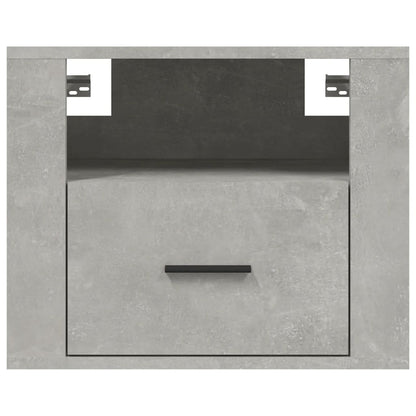 vidaXL Table de chevet murale gris béton 50x36x40 cm