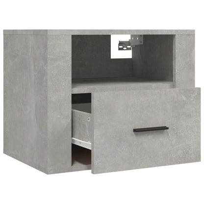 vidaXL Table de chevet murale gris béton 50x36x40 cm