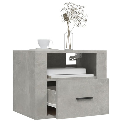 vidaXL Tables de chevet murales 2 pcs Gris béton 50x36x40 cm
