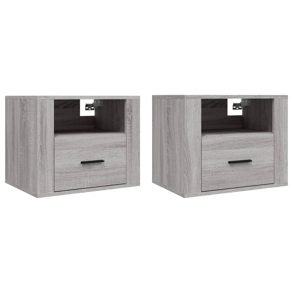 vidaXL Tables de chevet murales 2 pcs Gris Sonoma 50x36x40 cm