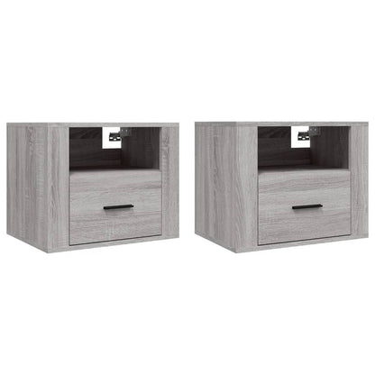 vidaXL Tables de chevet murales 2 pcs Gris Sonoma 50x36x40 cm