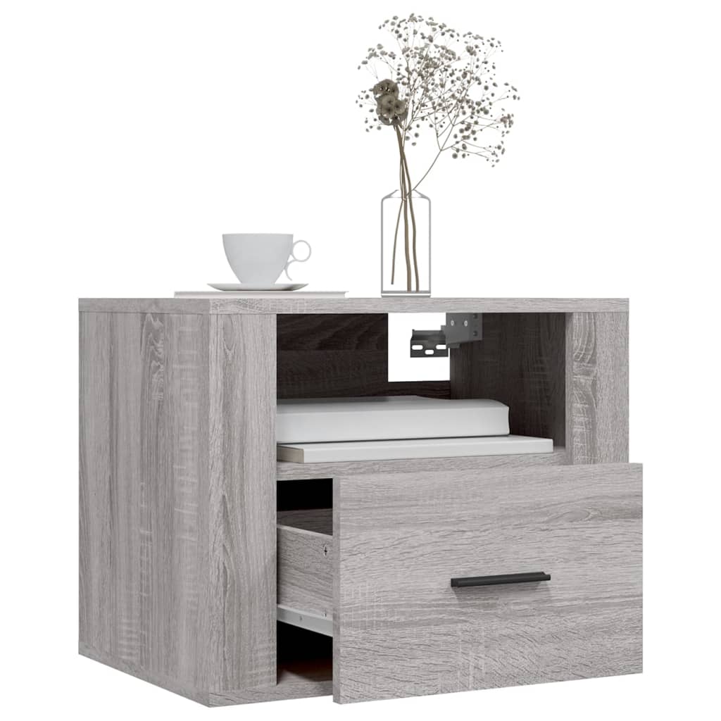 vidaXL Tables de chevet murales 2 pcs Gris Sonoma 50x36x40 cm