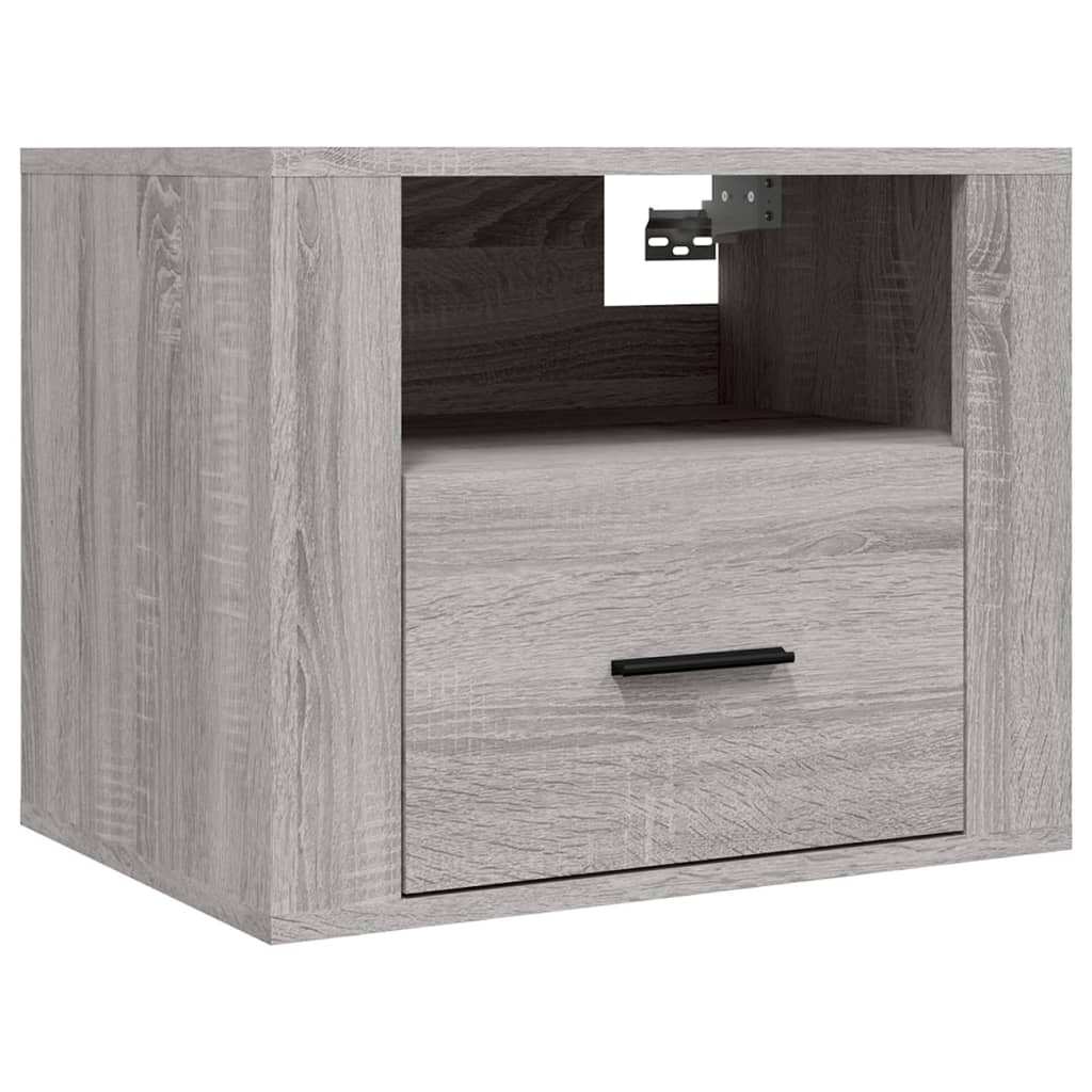 vidaXL Tables de chevet murales 2 pcs Gris Sonoma 50x36x40 cm