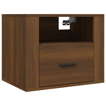 vidaXL Table de chevet murale aspect chêne marron 50x36x40 cm