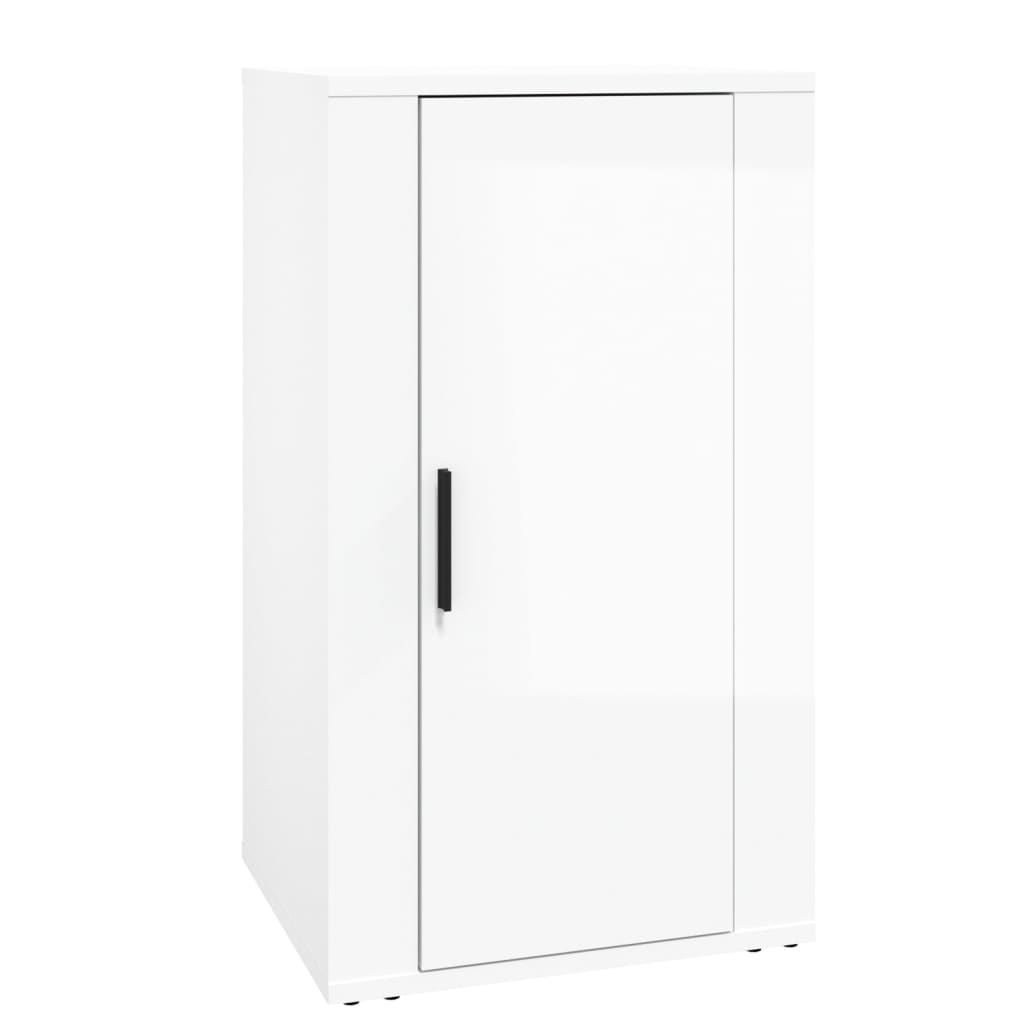 vidaXL Bahut blanc brillant 40x33x70 cm en bois d'ingénierie