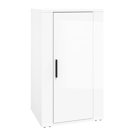 vidaXL Bahut blanc brillant 40x33x70 cm en bois d'ingénierie