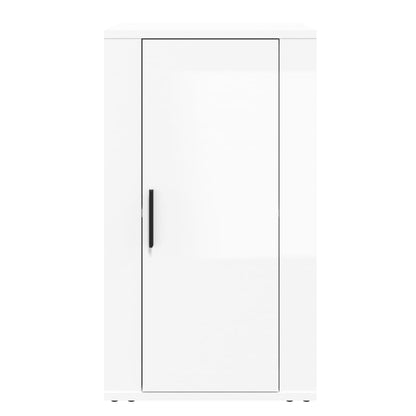 vidaXL Bahut blanc brillant 40x33x70 cm en bois d'ingénierie
