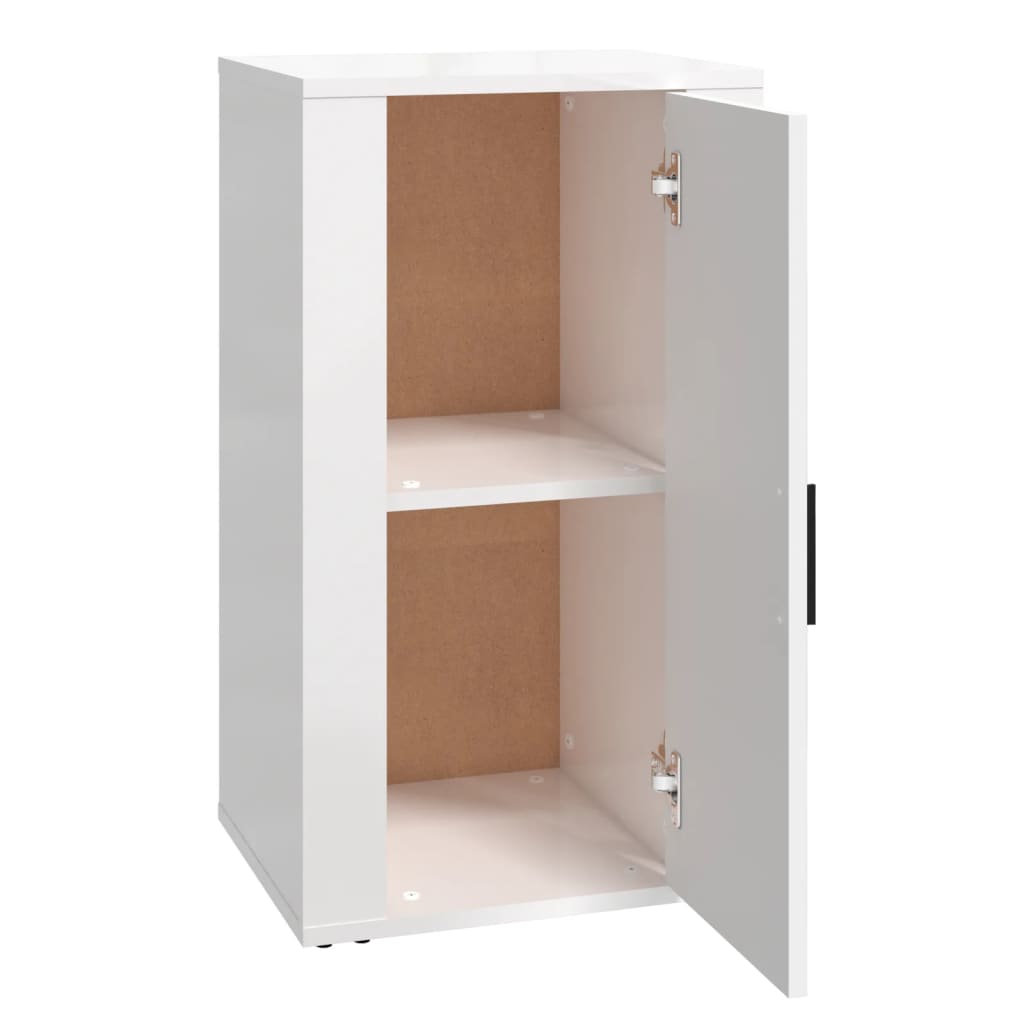 vidaXL Bahut blanc brillant 40x33x70 cm en bois d'ingénierie