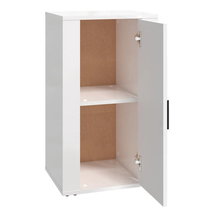 vidaXL Bahut blanc brillant 40x33x70 cm en bois d'ingénierie
