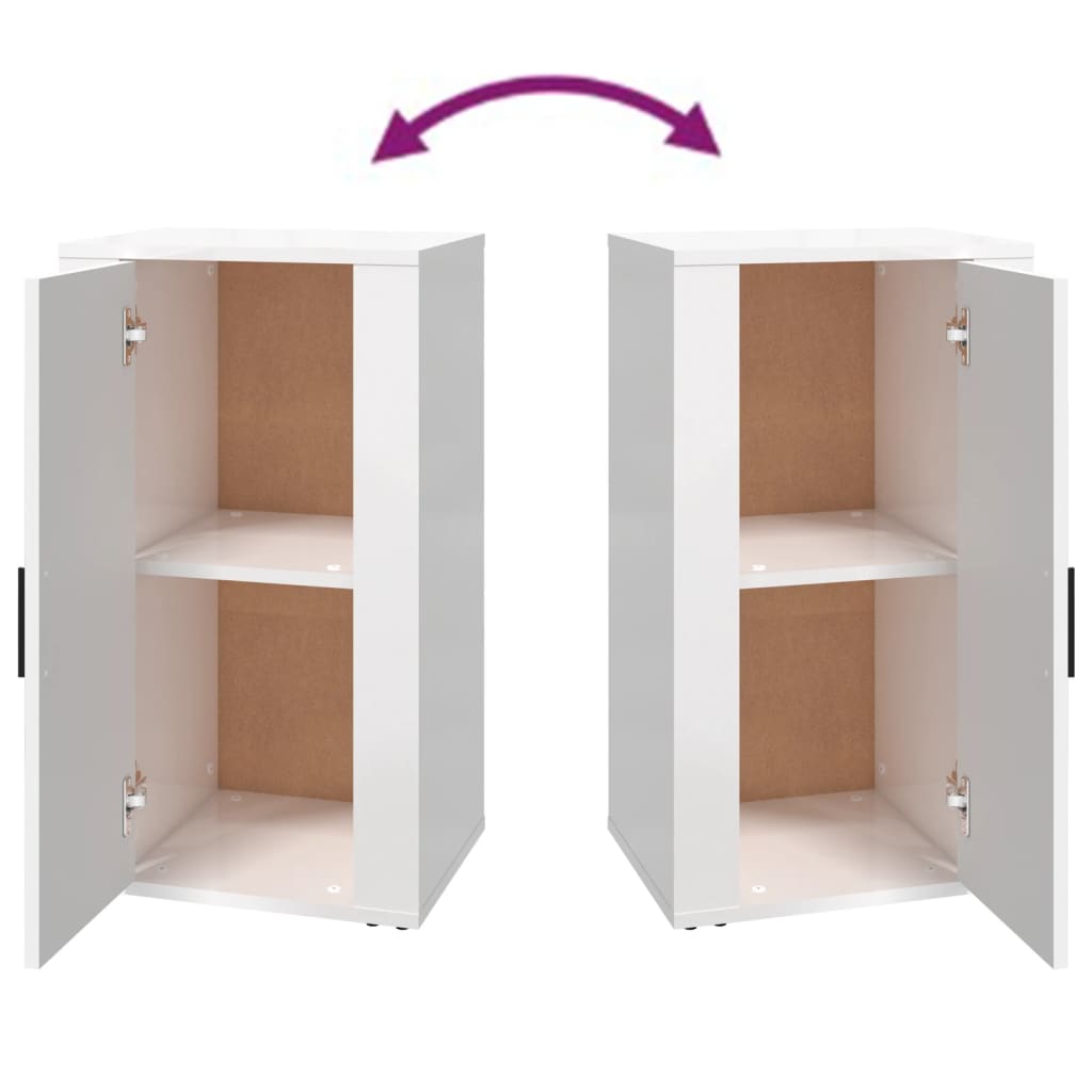 vidaXL Bahut blanc brillant 40x33x70 cm en bois d'ingénierie