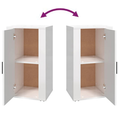 vidaXL Bahut blanc brillant 40x33x70 cm en bois d'ingénierie