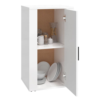vidaXL Bahut blanc brillant 40x33x70 cm en bois d'ingénierie