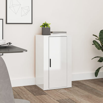 vidaXL Bahut blanc brillant 40x33x70 cm en bois d'ingénierie