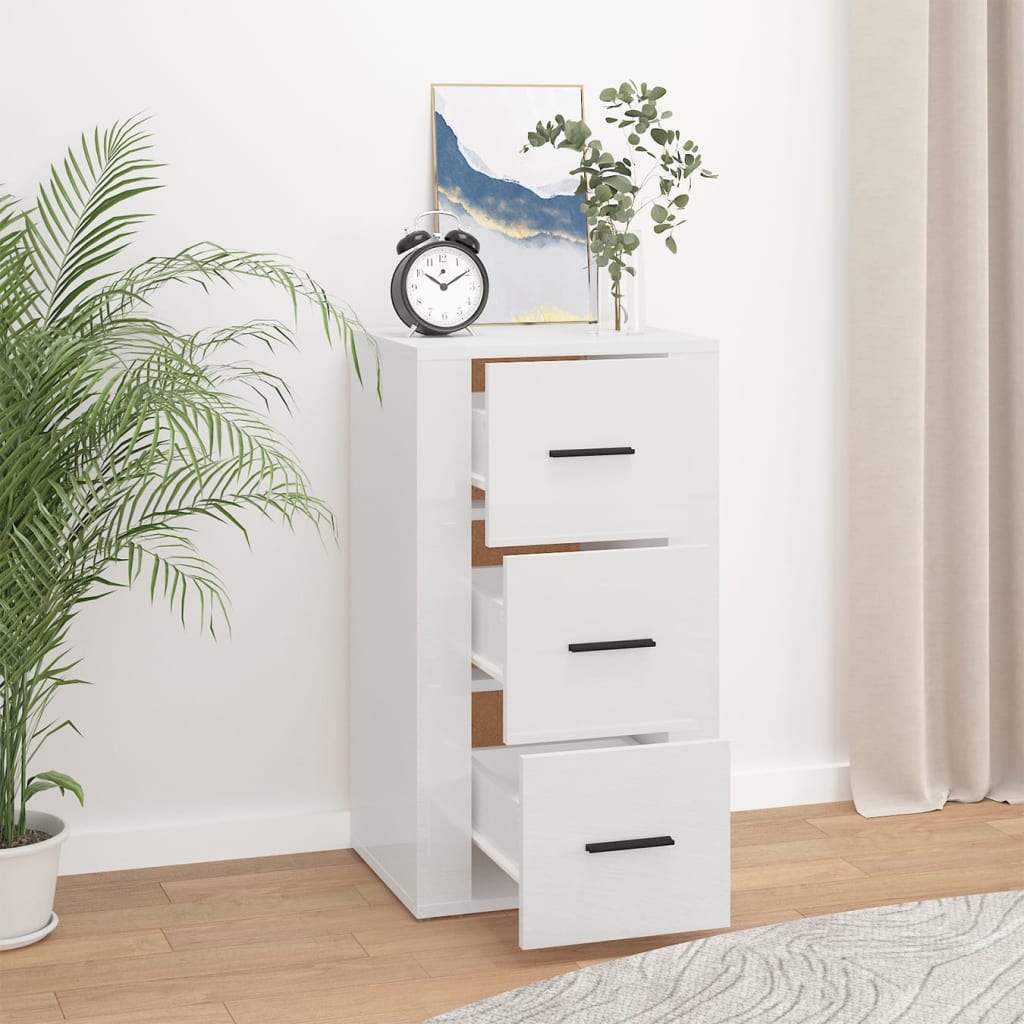 vidaXL Sideboard Hochglanz-Weiß 40x33x70 cm Holzwerkstoff