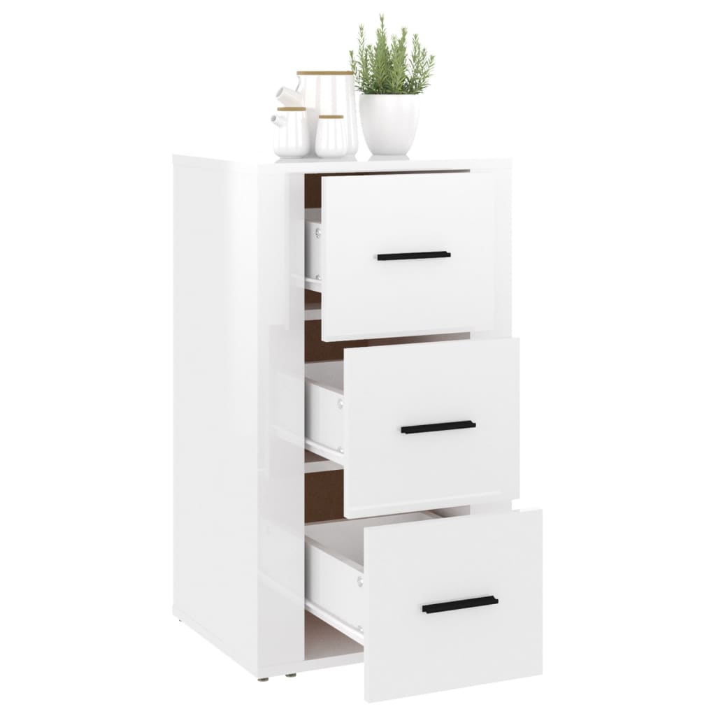 vidaXL Sideboard Hochglanz-Weiß 40x33x70 cm Holzwerkstoff