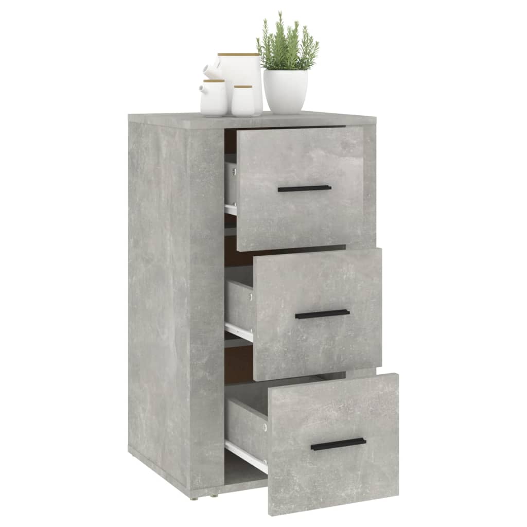 vidaXL Commode de salon gris béton 40x33x70 cm en bois d'ingénierie
