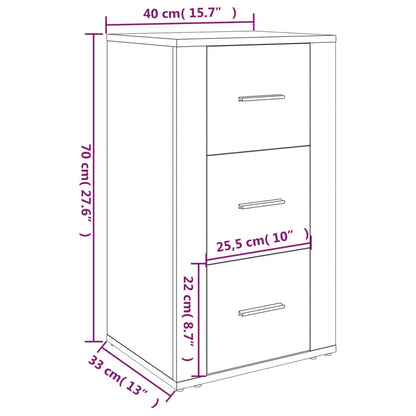 vidaXL Commode de salon gris béton 40x33x70 cm en bois d'ingénierie
