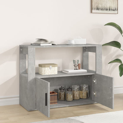 vidaXL Buffet gris béton 80x30x60 cm Bois d'ingénierie