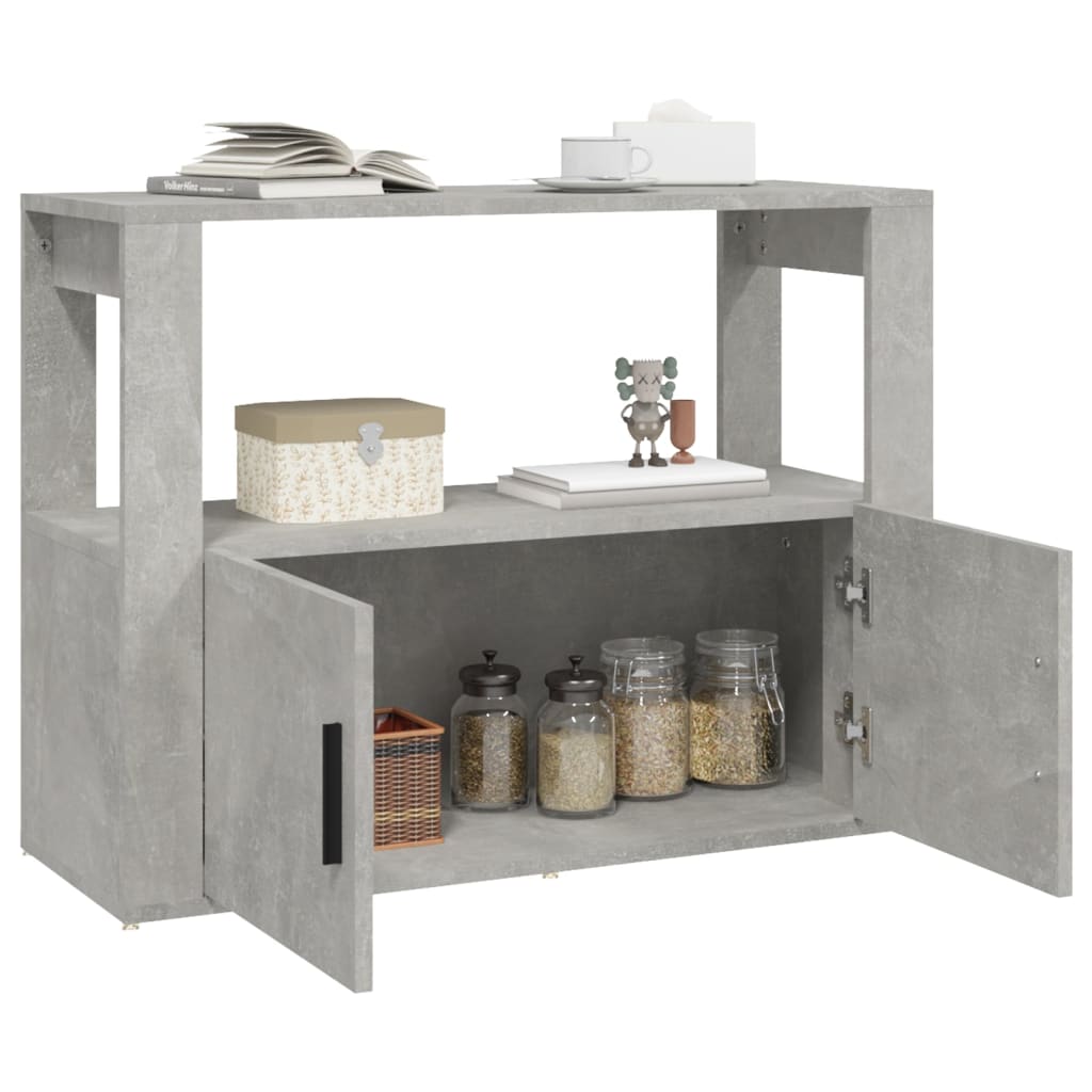 vidaXL Buffet gris béton 80x30x60 cm Bois d'ingénierie