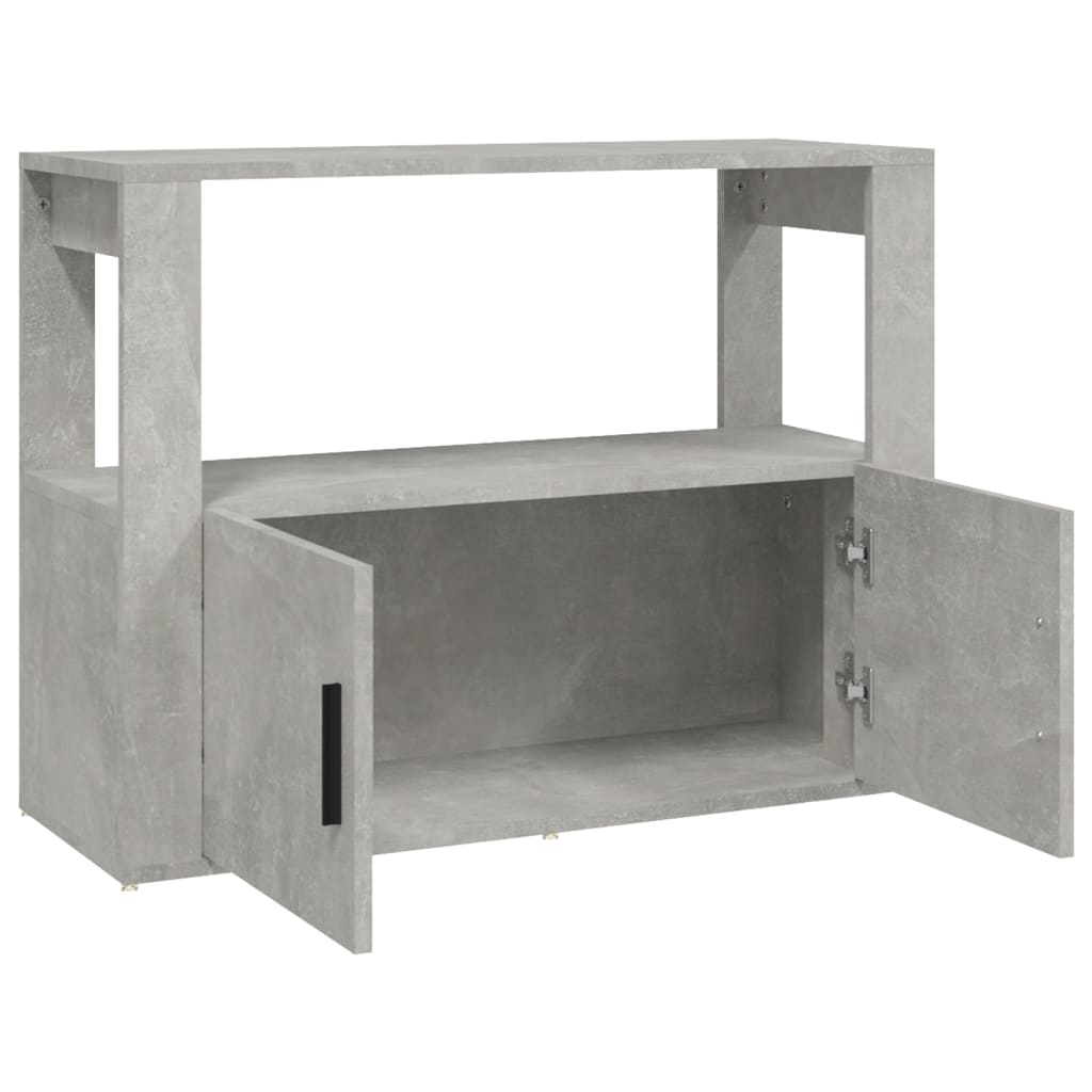 vidaXL Buffet gris béton 80x30x60 cm Bois d'ingénierie