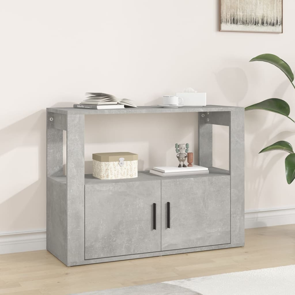 vidaXL Buffet gris béton 80x30x60 cm Bois d'ingénierie